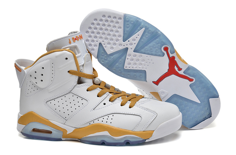 2014 New Jordan 6 Retro Basketball Shoes White Yellow - Click Image to Close