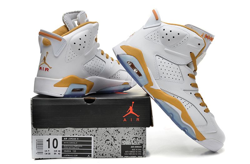 2014 New Jordan 6 Retro Basketball Shoes White Yellow - Click Image to Close