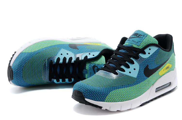 Nike Air Max 90 Blue Green Black White Running Shoes - Click Image to Close