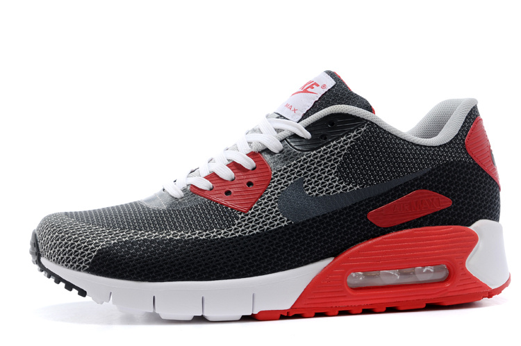 Nike Air Max 90 Grey Black White Red Running Shoes