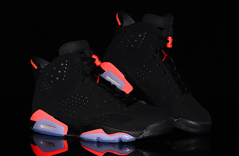 2014 New Nike Jordan 6 Infrared Ray Black Red Shoes