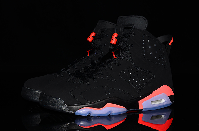 2014 New Nike Jordan 6 Infrared Ray Black Red Shoes