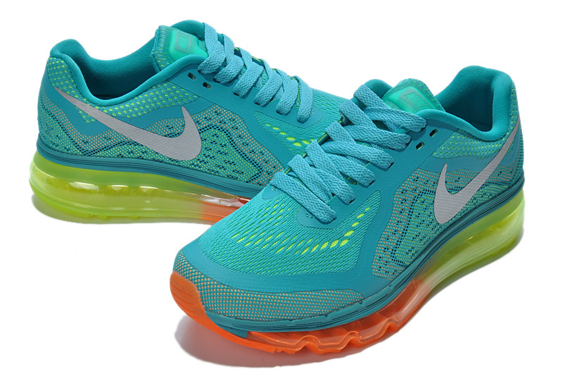 Women Nike Air Max 2014 Shoes Blue Orange Green