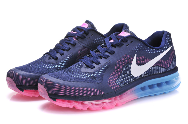 Women Nike Air Max 2014 Shoes Dark Blue Pink - Click Image to Close