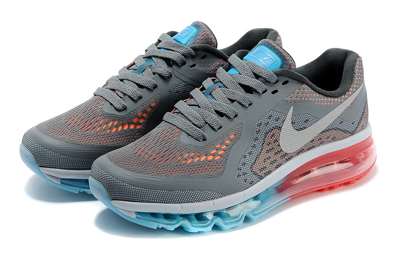 Women Nike Air Max 2014 Shoes Grey White Blue Red - Click Image to Close