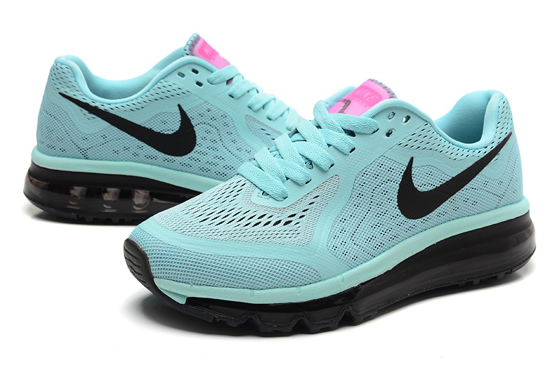 Women Nike Air Max 2014 Shoes Light Green Black - Click Image to Close