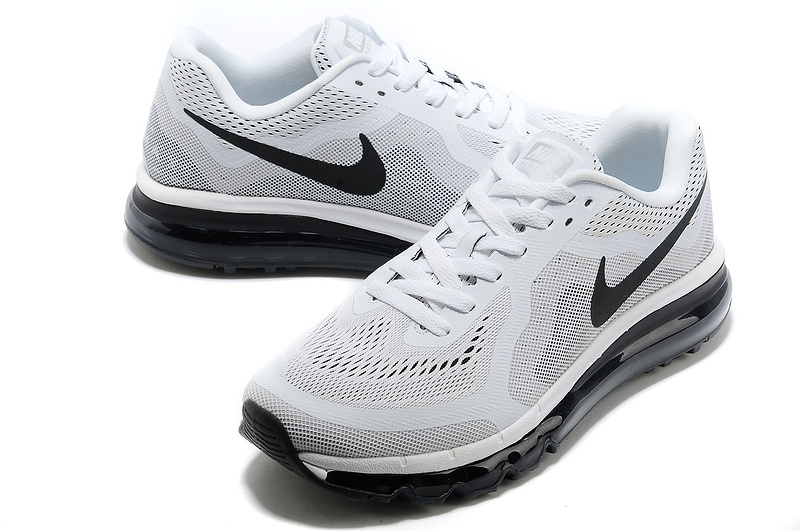 Nike Air Max 2014 White Grey Black For Women - Click Image to Close