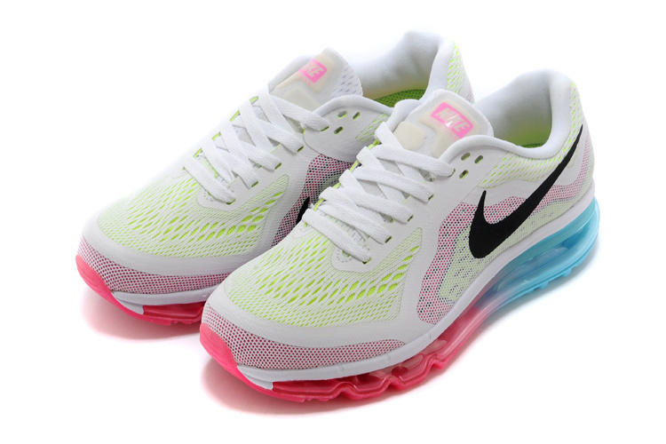 Nike Air Max 2014 White Pink Black Blue For Women - Click Image to Close
