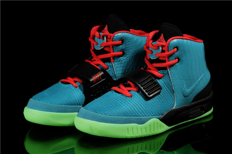 Nike Air Yeezy 2 South Beach Blue Red Black Shoes