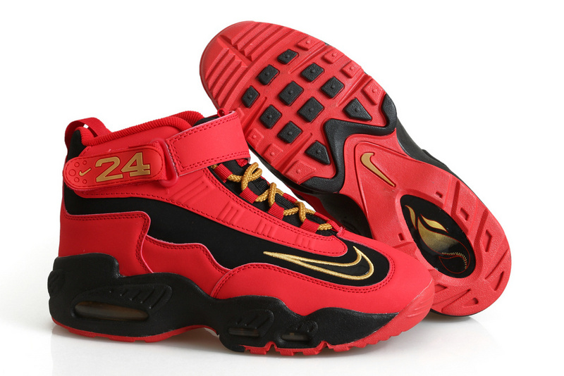 New Nike Ken Griffe Red Black Gold Shoes - Click Image to Close