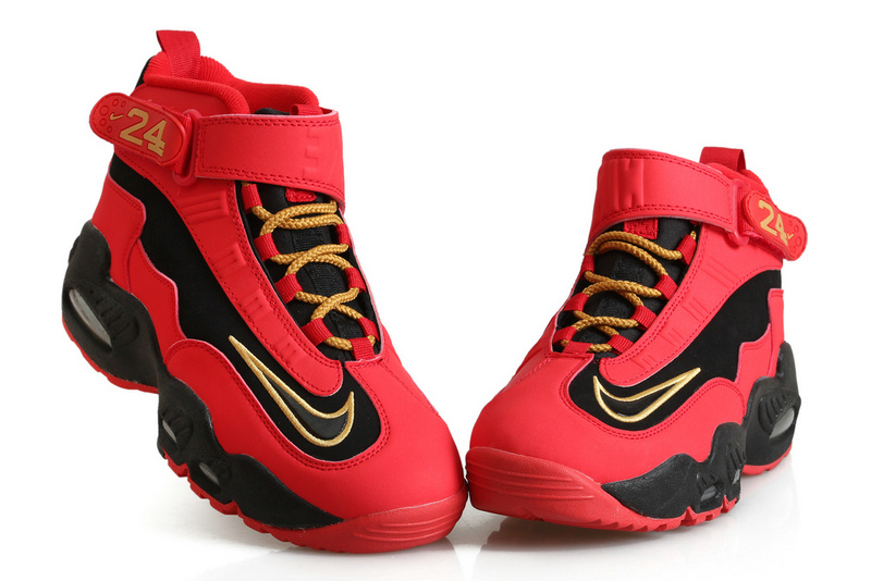 New Nike Ken Griffe Red Black Gold Shoes - Click Image to Close