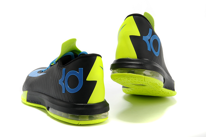 Latest Nike Kevin Durant 6 Black Green Blue Shoes - Click Image to Close