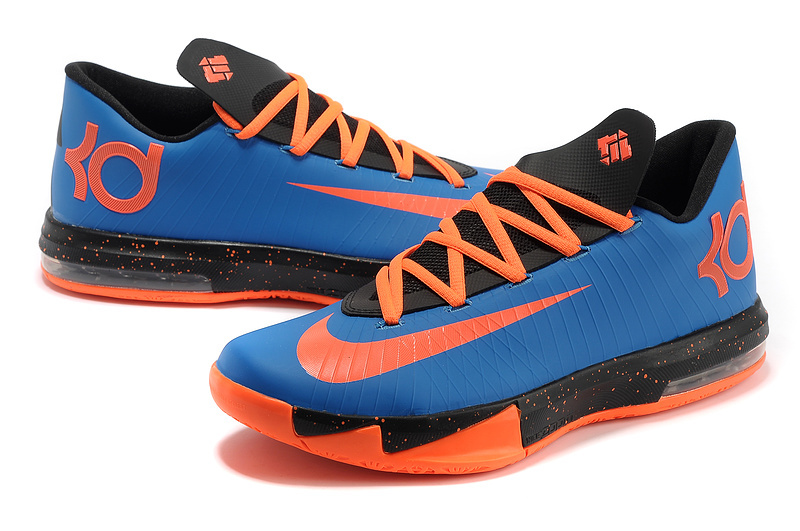 Latest Nike Kevin Durant 6 Blue Orange Black Shoes - Click Image to Close