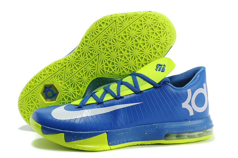 Latest Nike Kevin Durant 6 Blue Yellow White Shoes
