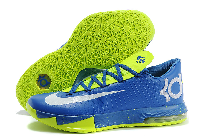 Latest Nike Kevin Durant 6 Blue Yellow White Shoes - Click Image to Close