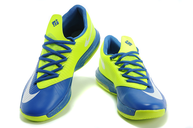 Latest Nike Kevin Durant 6 Blue Yellow White Shoes - Click Image to Close