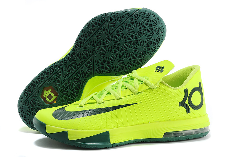 Latest Nike Kevin Durant 6 Yellow Green Shoes