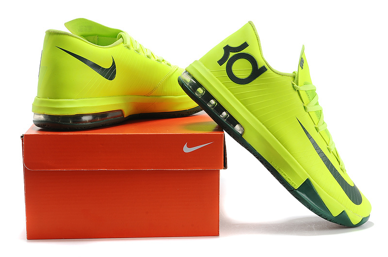 Latest Nike Kevin Durant 6 Yellow Green Shoes - Click Image to Close
