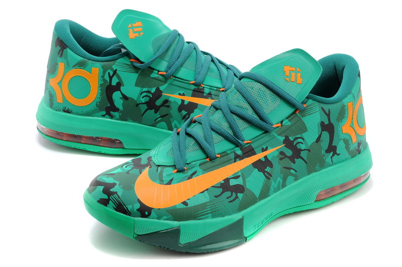 New Nike Kevin Durant 6 Green Yellow Shoes - Click Image to Close