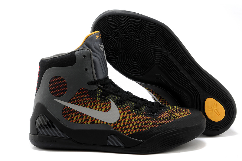 Women's Nike Kobe Bryant 9 Middle Black Yellow Shoes