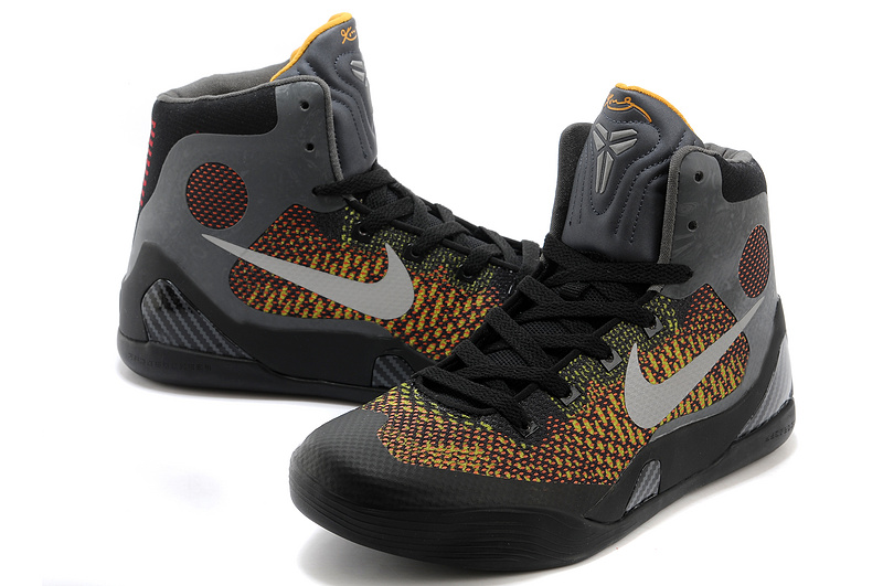 Women's Nike Kobe Bryant 9 Middle Black Yellow Shoes - Click Image to Close