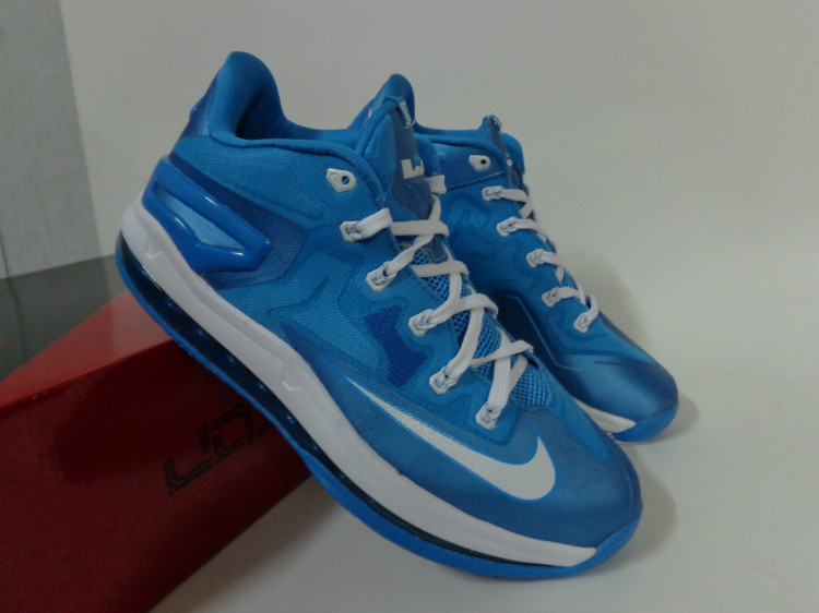 Nike Lebron James 11 Low Blue White Shoes - Click Image to Close