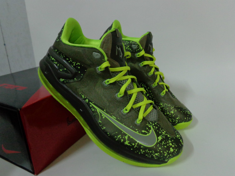 Nike Lebron James 11 Low Green Black Shoes - Click Image to Close