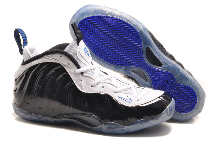 Nike Penny Hardaway Black White Blue Sole Shoes - Click Image to Close