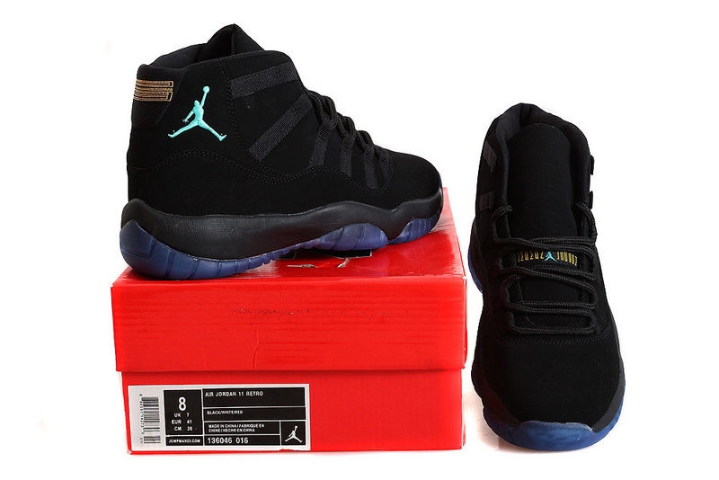 Nike Retro Jordan 11 Bred Nubuck Shoes Black Blue - Click Image to Close