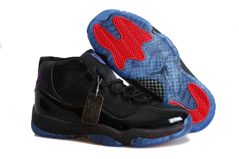 2014 Retro Jordan 11 Transformer Shoes Black Blue Red