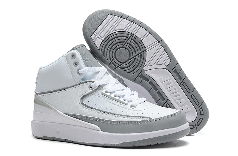 New Nike Air Jordan 2 Basketball Shoes White Grey