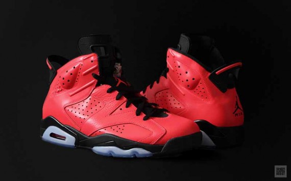 2014 Retro Jordan 6 Toro Red Black Shoes