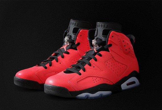 2014 Retro Jordan 6 Toro Red Black Shoes