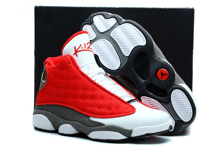 2014 White Red Grey Jordan 13 Retro Shoes