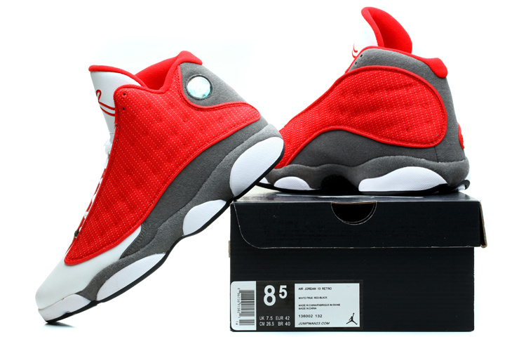 2014 White Red Grey Jordan 13 Retro Shoes