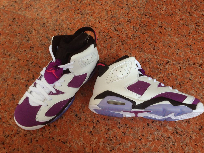 Nike Womens Jordan 6 Shoes White Purple