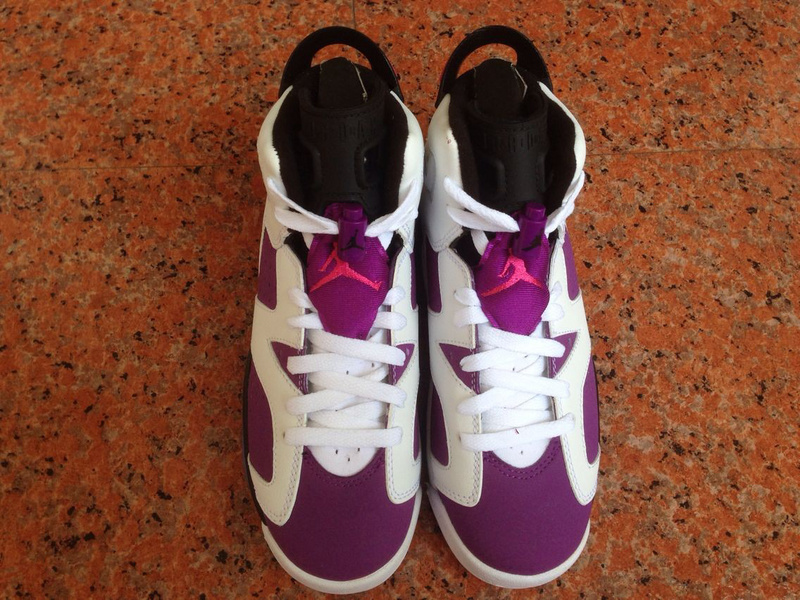 Nike Womens Jordan 6 Shoes White Purple - Click Image to Close