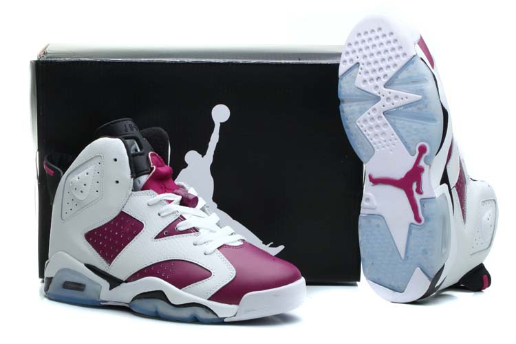 Nike Womens Jordan 6 White Pink Shoes - Click Image to Close