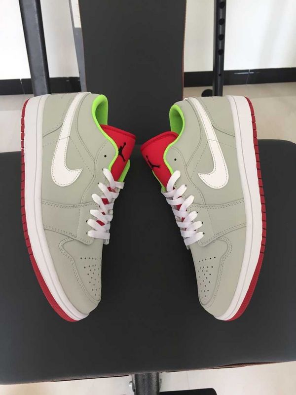 Nike Jordan 1 Low 30th Grey Red Green Shoes - Click Image to Close