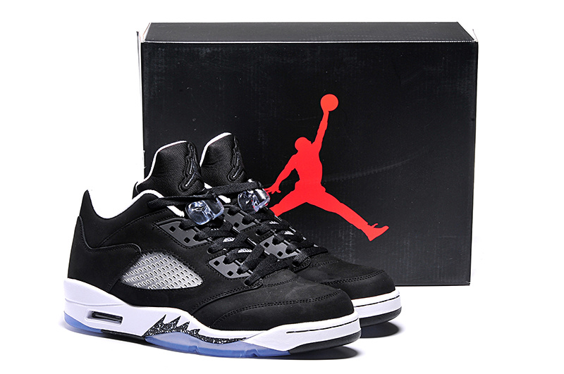 2015 Nike Ai Jordan 5 Retro Low Oreo Black White Shoes