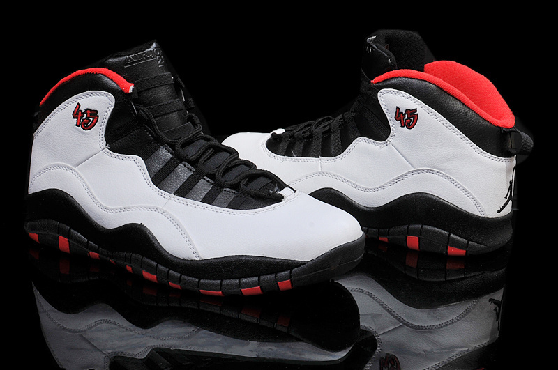 New Air Jordan 10 Retro Basketball Shoes Grey Black Red - Click Image to Close