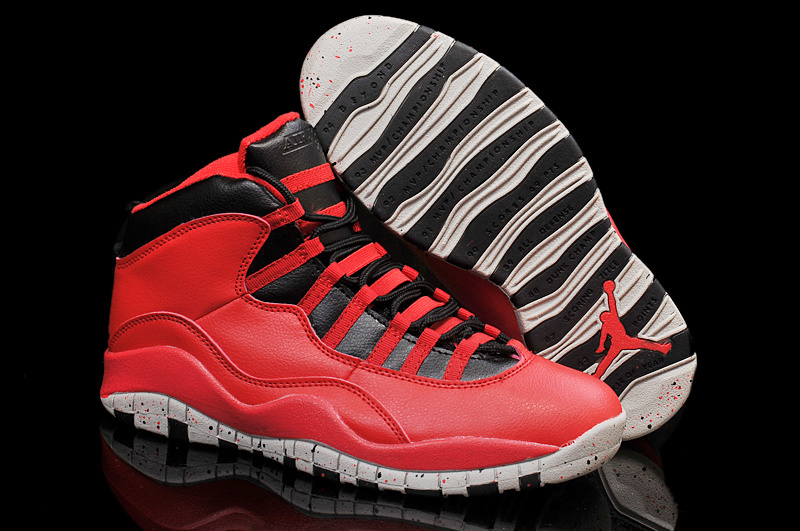 New Air Jordan 10 Retro Basketball Shoes Red Black - Click Image to Close
