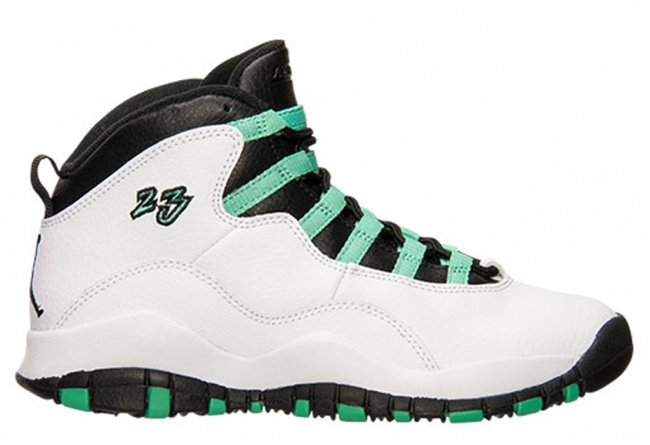 Nike Air Jordan 10 White Green Black Black Shoes For Women