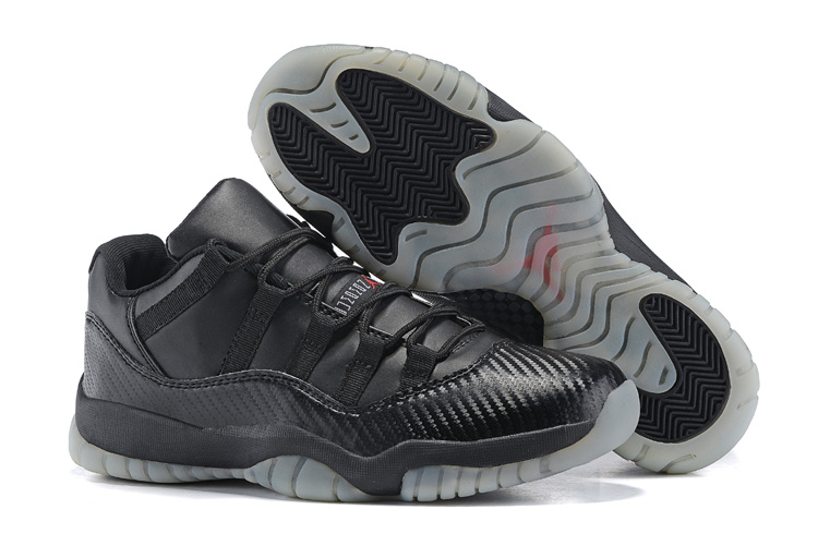 New Nike Air Jordan 11 Retro All Black Transparent Sole Shoes