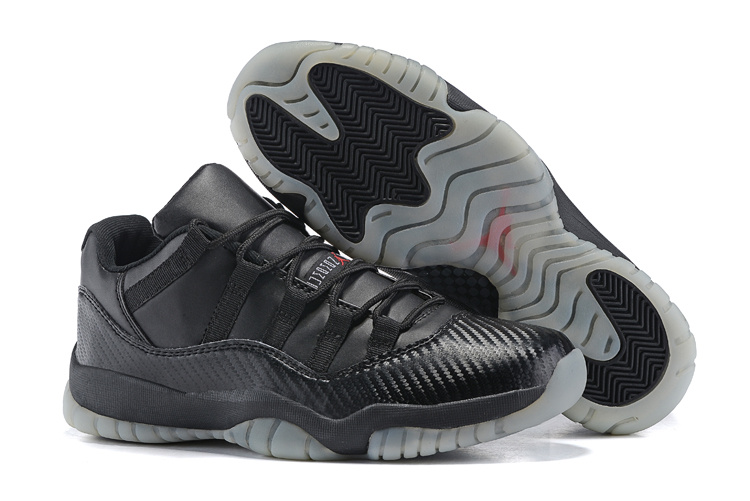 New Nike Air Jordan 11 Retro All Black Transparent Sole Shoes - Click Image to Close