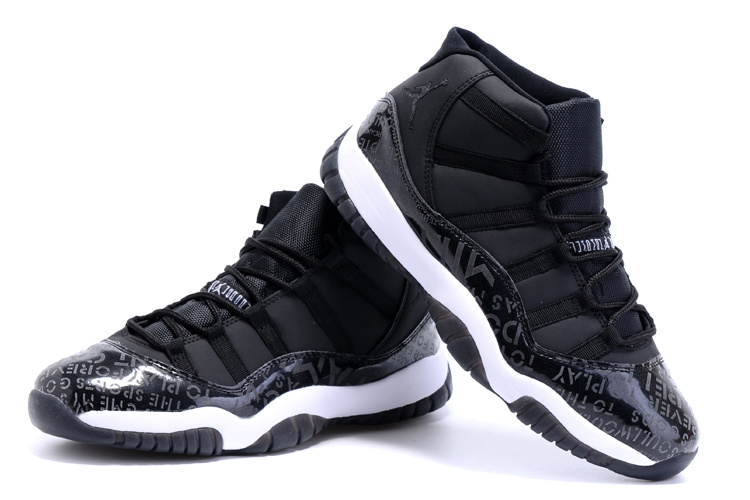 2015 Nike Air Jordan 11 Retro Charity Black Shoes - Click Image to Close