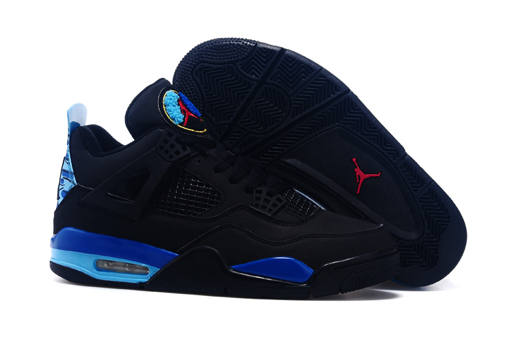 2015 Nike Air Jordan 4 And 8 Black Blue Red - Click Image to Close