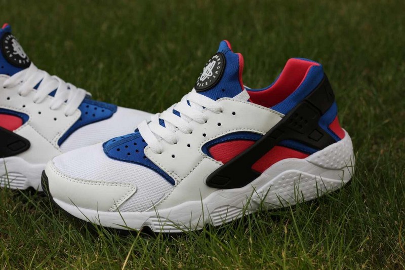 2015 Hot Nike Air Huarache White Red Blue Women's Shoes