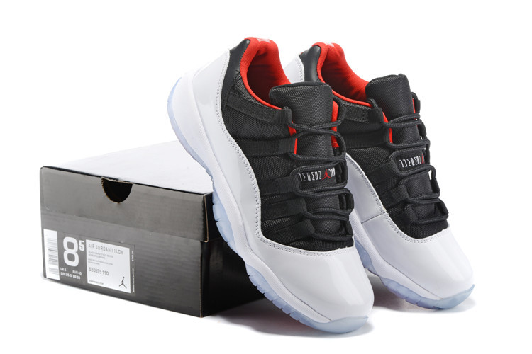 New Air Jordan 11 Low Black White Red Lover Shoes