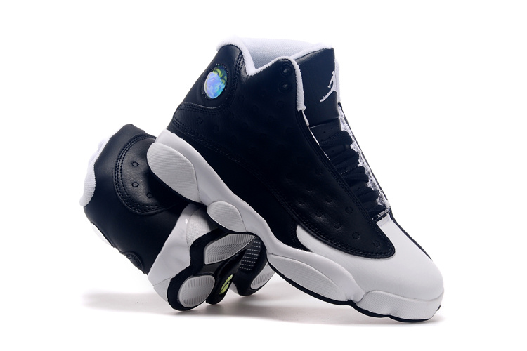 Nike Air Jordan 13 Oreo Black White Lover Shoes - Click Image to Close